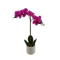 Опори изкуствена Цветна орхидея в саксия, цвят фуксия. Употреба На Закрито
