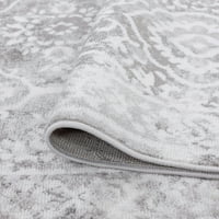 Традиционна зона килим ориенталски сив хол лесен за почистване