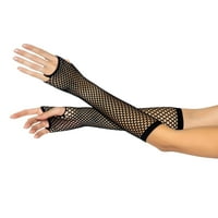 Дамски Хелоуин Рибарска мрежа ръкавици без пръсти, Черно, Един размер